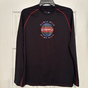 Costa Rica Pura Vida Men's Black Rash Guard Sz S